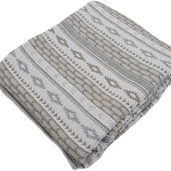 wholesale heritage utopia personalized tan texture cotton couch blanket ultra soft gauze throw king size queen bed