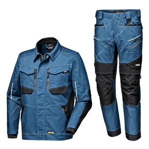 Custom Cargo Work Pants Jacket Clothes Sets Safety Hard Wear Reflex Inserts Stretch Canvas Mechanic Uniforms Work Suits for Men