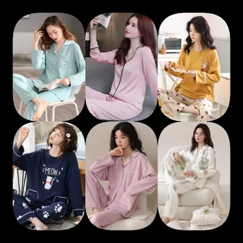 Fashion Printing Soft Comfortable 2 PCS Pajamas Set Women Long Sleeve Fashion Hot Women Sleepwear For Home Outdoor Wear