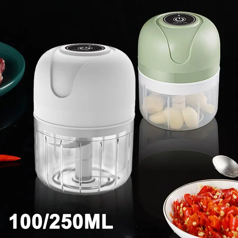 100/250mL Electric Mini Garlic Chopper USB Charging Food Processor Ginger  Masher Machine Chili Vegetable Crusher Kitchen Tool