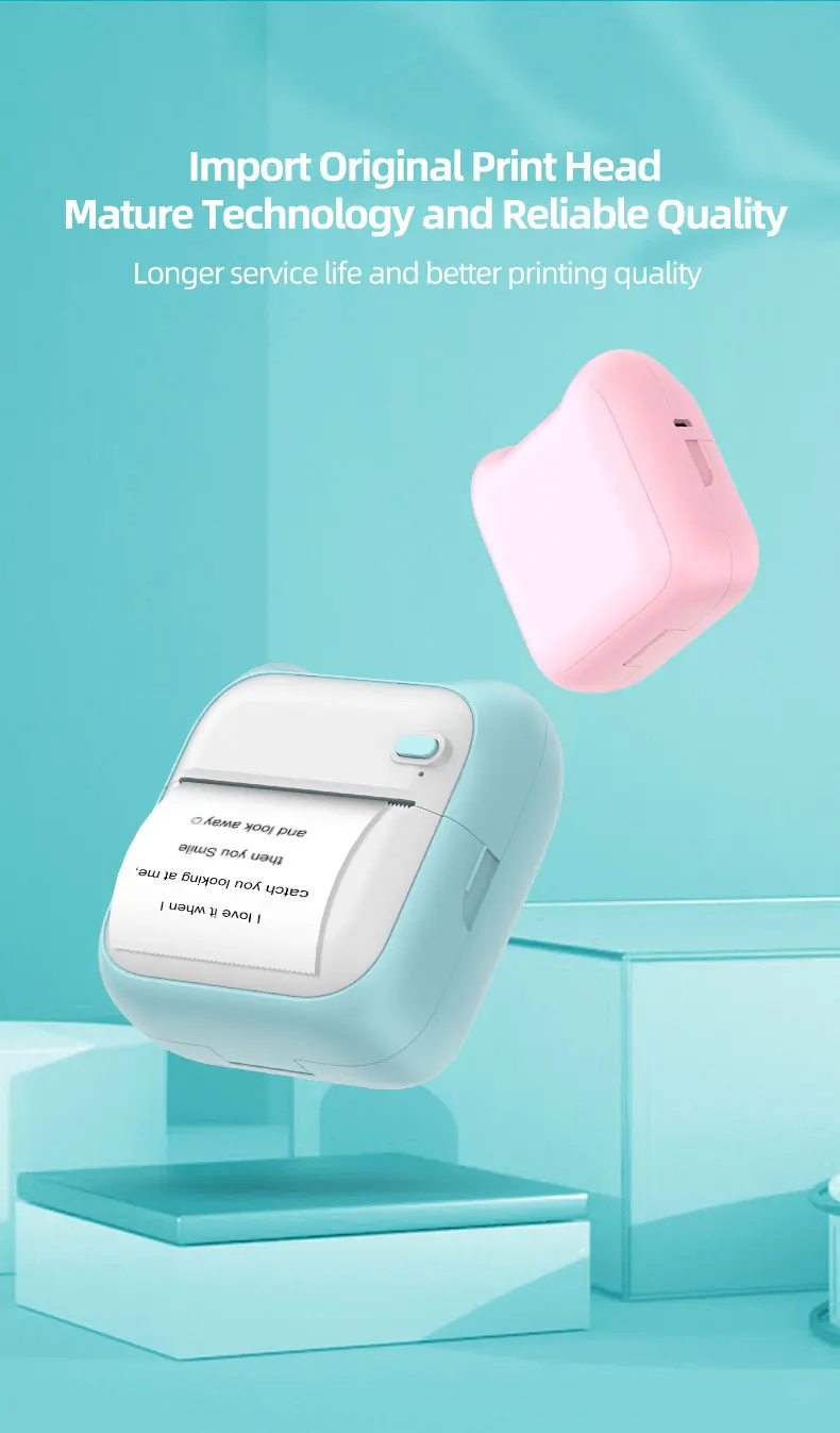 Mini Portable Wireless Thermal Printer Photo Label Sticker Receipt