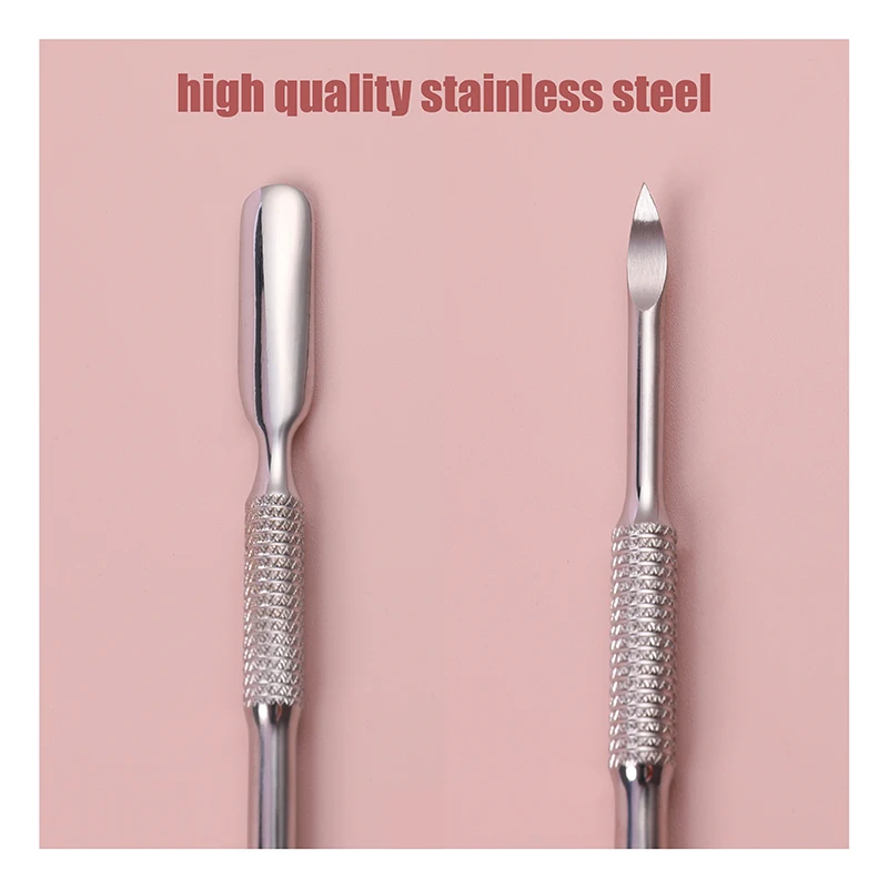 LG Beauty Double-Sided Stainless Steel Cuticle Pusher – Nail Scraper & Remover Tool