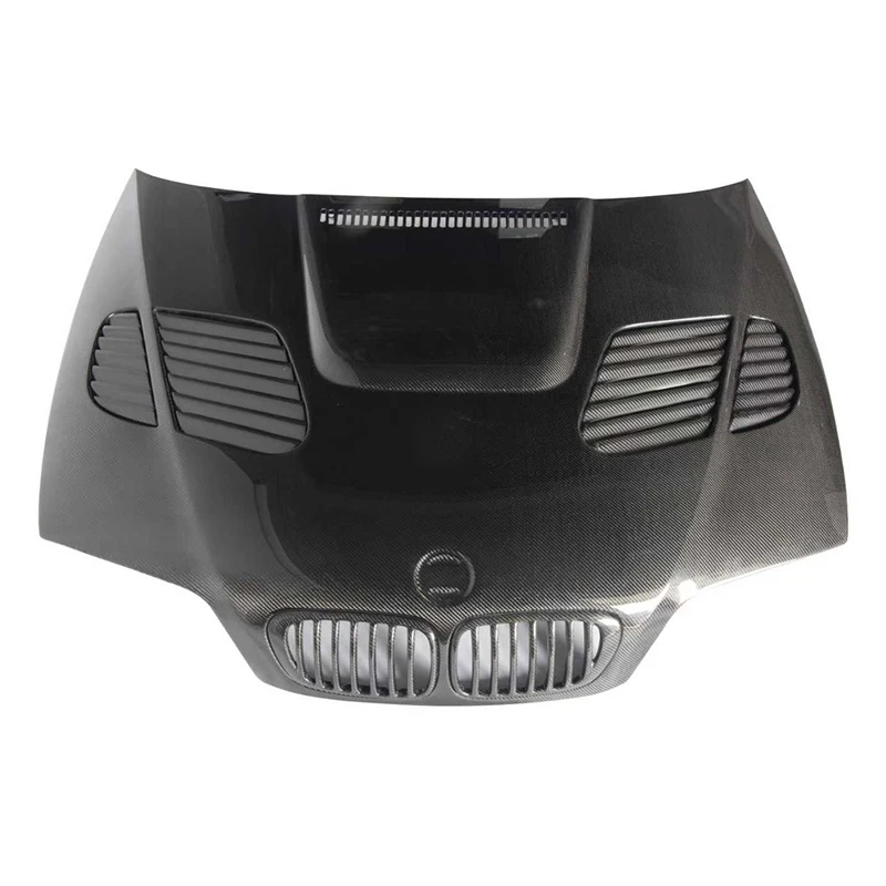 Black GTR Style Carbon Fiber Bonnet Hood For BMW E46 M3 4 Door Coupe Carbon Fibre Engine