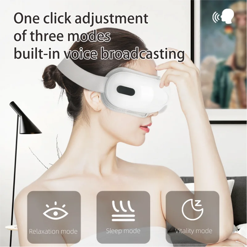 Wireless Mini Intelligent Portable Magic Eye Care Massager Eye Therapy Device Sleeping Heating Eye Mask Machine
