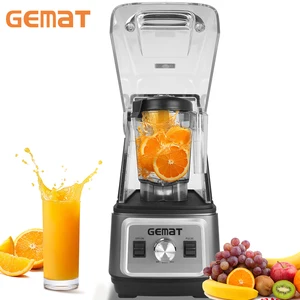Commercial Kitchen Blender Smoothie Milkshake Machine Professional Fruit Juice Blender Soundproof Blender with Cover