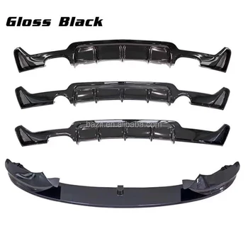 M performance Glossy Black  carbon Look  F32 F36 body kit rear diffuser side skirts F32 front lip for BMW