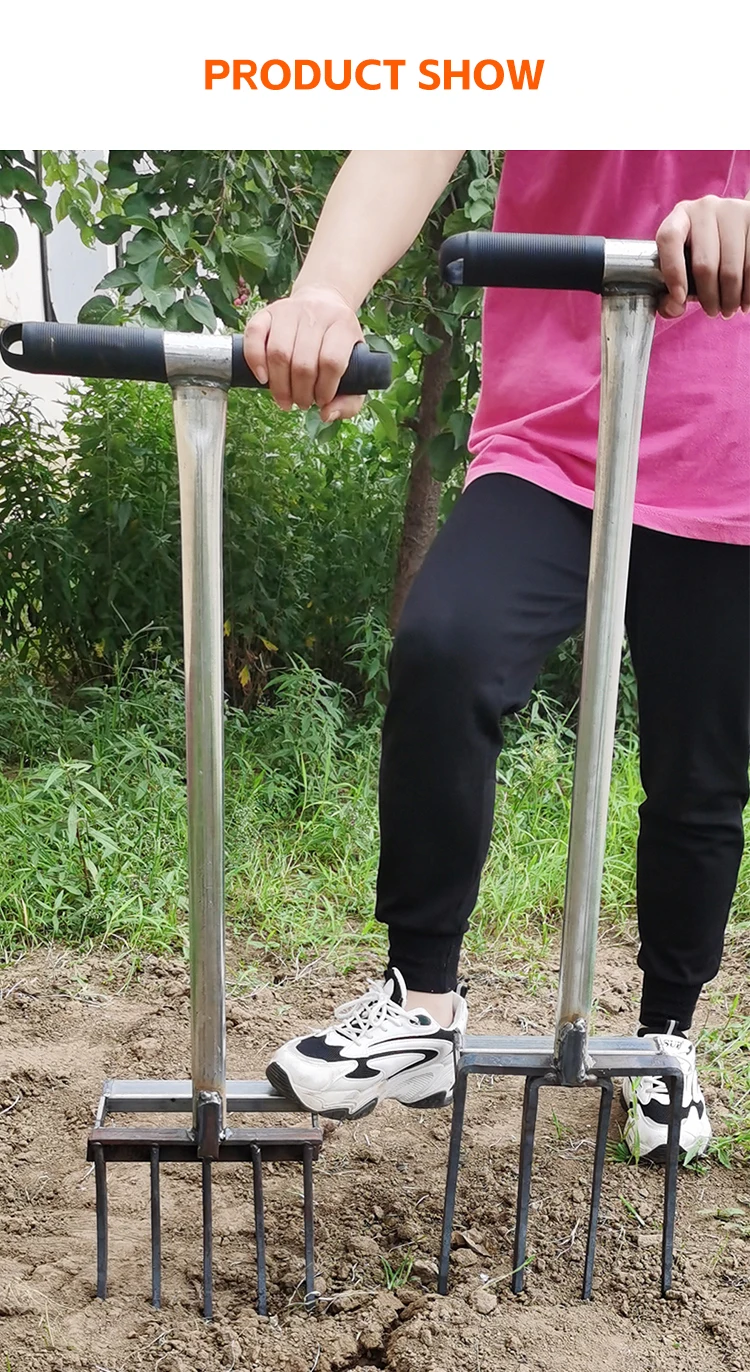 product high quality deep turning machine manual soil loosening artifact outdoor digging ground turning steel fork-5