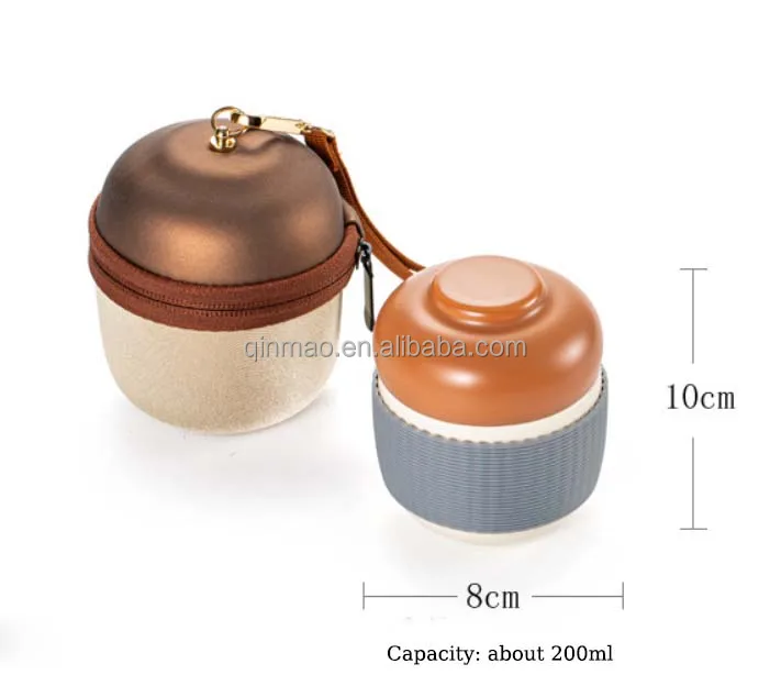 Cute Pine Cone Travel Ceramic Tea Set Portable Kungfu Tea Set for Travel Office Home