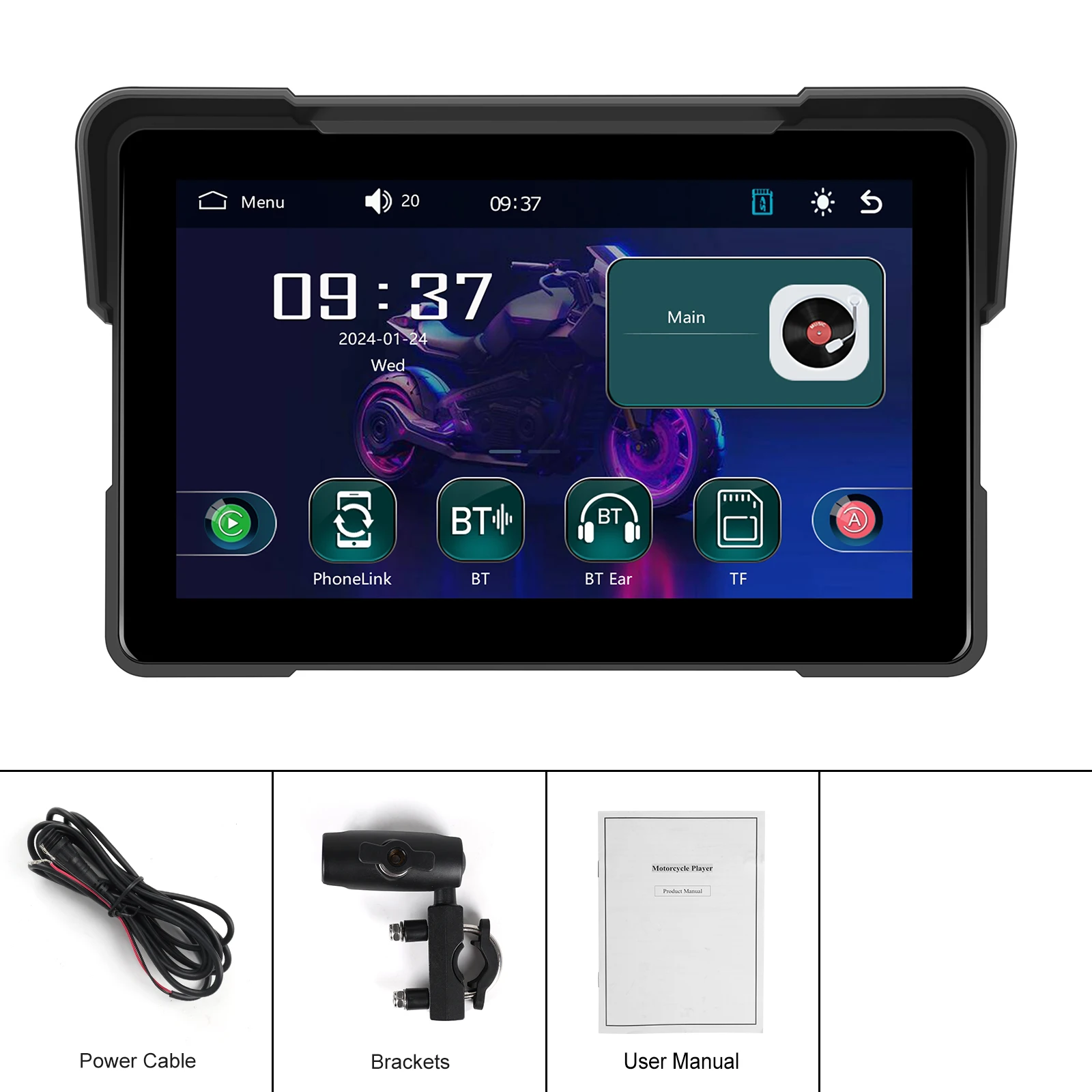 android auto monitor ip67 waterproof airplay android cast bt a3954-17