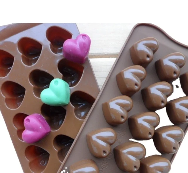 Food Grade Silicone Chocolate Heart Mold Mini Silicone Ice Club Tray for Baking Cakes Custom Logo-for Sweet Treats