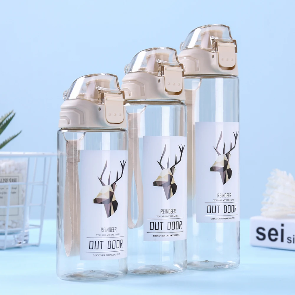 Whale Pattern Design on Bottle Small Diameter Drinking Mouth Seal Leak Proof Boa Free Plastic Water Bottle