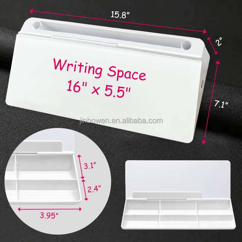 KBW Small Glass Desktop White Board Dry Erase Board Computer Desk Pad Keyboard Stand Whiteboard with Drawer Desk Organizers
