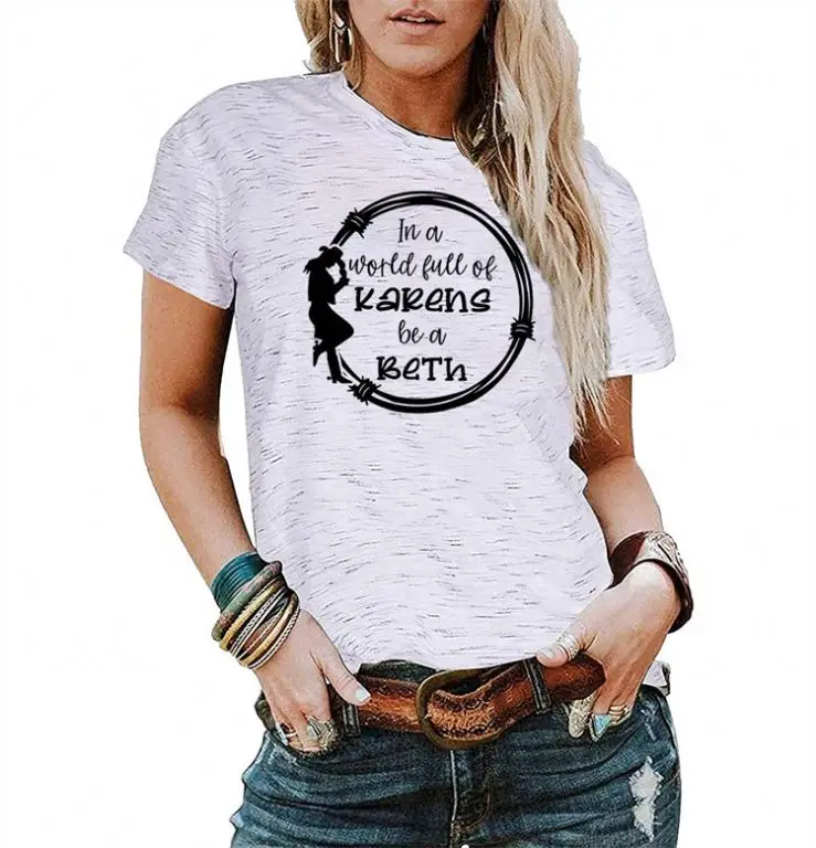 Women's In A World Full Of Karens Be A Beth T-shirt Funny Retro Country ...