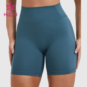 HUCAI OEM Vintage Sexy Ladies High Waist Tummy Control Butt Lifting Fitness Yoga Tight Leggings Shorts for Women