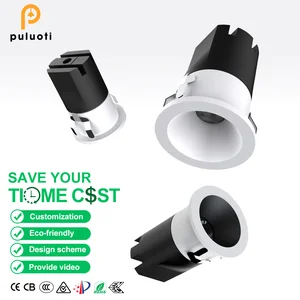 Modern Mini LED Spotlight Thumb-Sized Full-Spectrum Eye-Protection at 3000K Unique Embedded Aluminum Style for Indoor Use