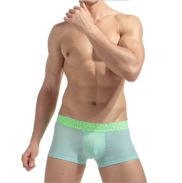 OEM Service Mesh Special Design Fancy Underwear Body Shaping Big Bulge Sexy Pants Plus Size Stylish Men's Boxer Briefs