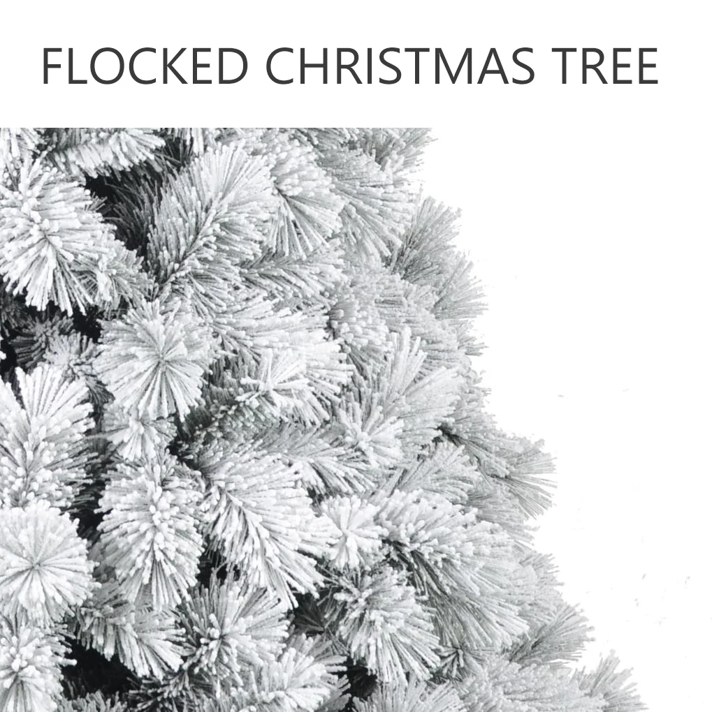 Longstar Fully Customized Outdoor Metal Slim Snowing Flocked Artificial