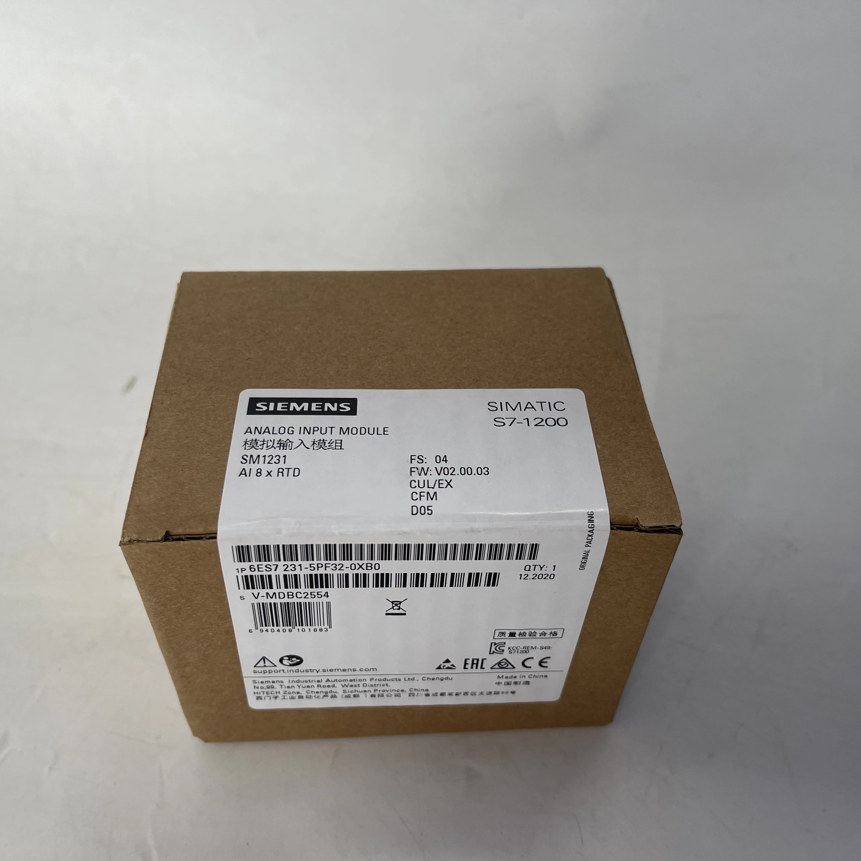SIEMENS Analog Input Module 6ES7231-5PF32-0XB0 SIEMENS Analog Input Module 6ES7231-5PF32-0XB0