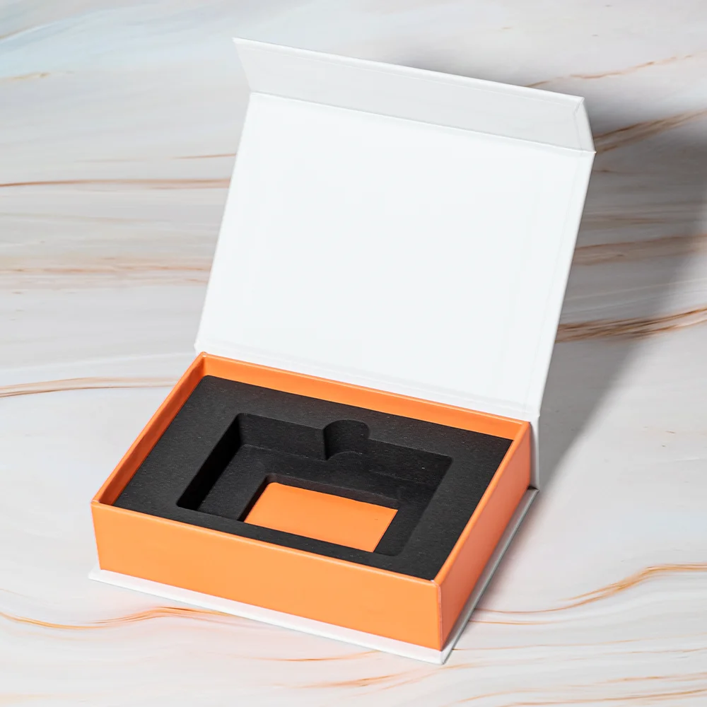 Customized Logo EVA Package Insert 2mm Thick Rigid Cardboard Embossing Business Credit Card Storage Magnetic Gift Box
