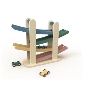 EDULAND Montessori Educational Pretend Slope Car Nontoxic Wooden Toys for Children Aged 18 Months+ Fun Preschool Toys for Babies