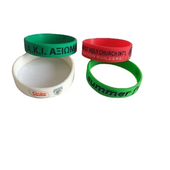 wholesale custom wrist band  silicone bracelet make your own rubber silicon double side wristband for party event promotional