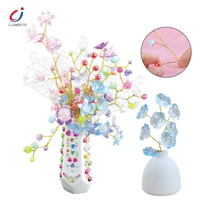 Chengji Oem Unisex Educational Diy Toy Plastic Flowers Handmade Beautiful Decoration Diy Flower Craft Kit Plastic Toy