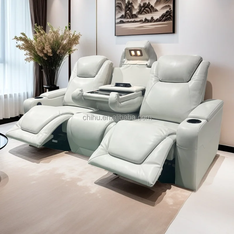 Modern Home Cinema Leather Recliner Sofa Popular Design Private Villa ...