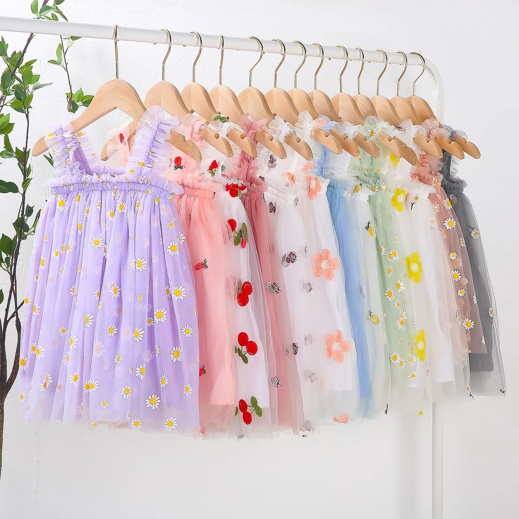 Wholesale Baby girl dresses Summer Wholesale Tutu Dress For 1-6 Years Girls  Casual Spaghetti Strap Sleeveless Dress From m.