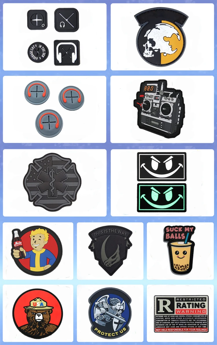 High Quality Custom Loop Silicone Rubber Garment Badges Chapter With ...