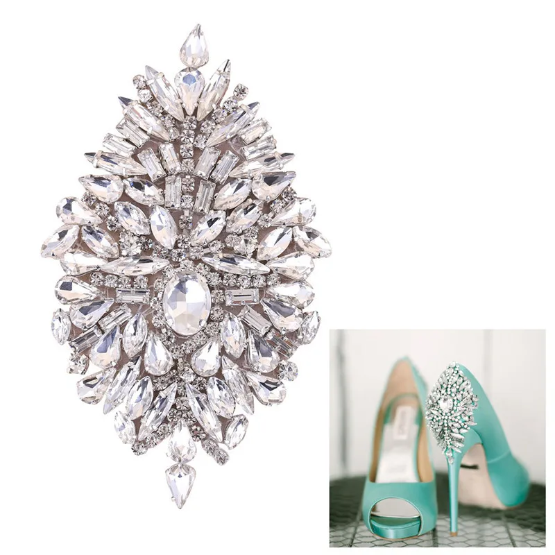 yotijar Par de Hebillas de Zapato de Cristal con Diamantes de Imitación para Mujer 