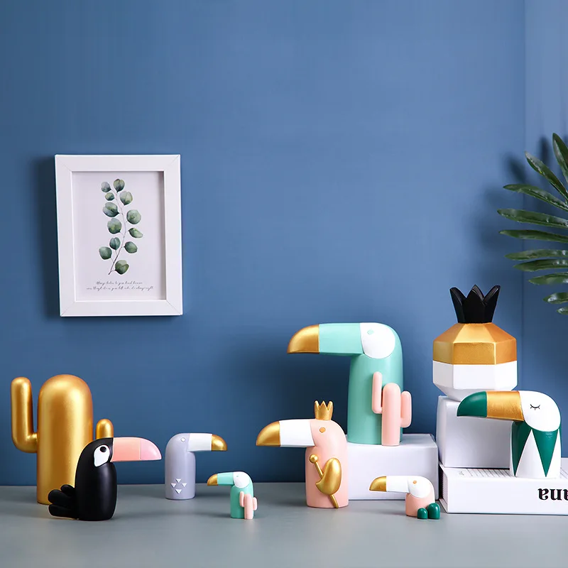 INS Style Resin Crafts Creative a Toucan Living Room Ornament Decoration for Home Decoration