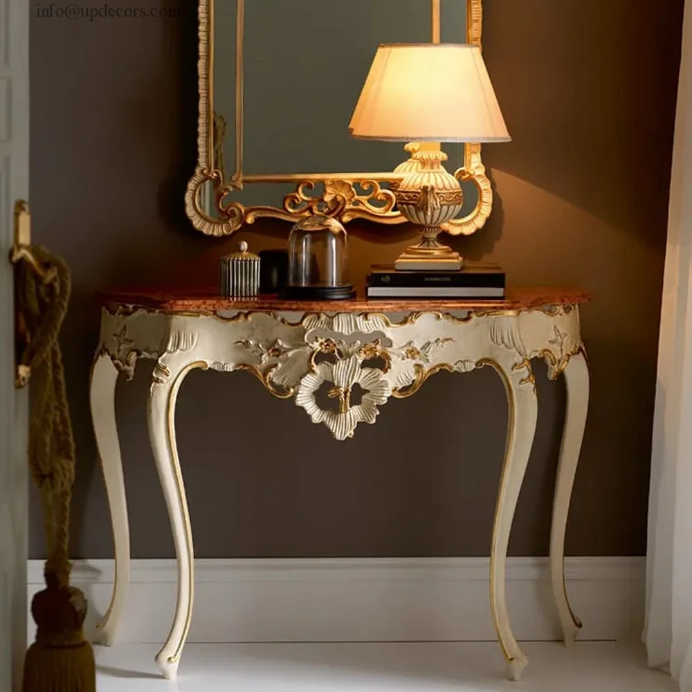 Factory Direct Sell Italian Rustic Design Wall Mirror Console Table Round Mirrors With Light for Bedrooms