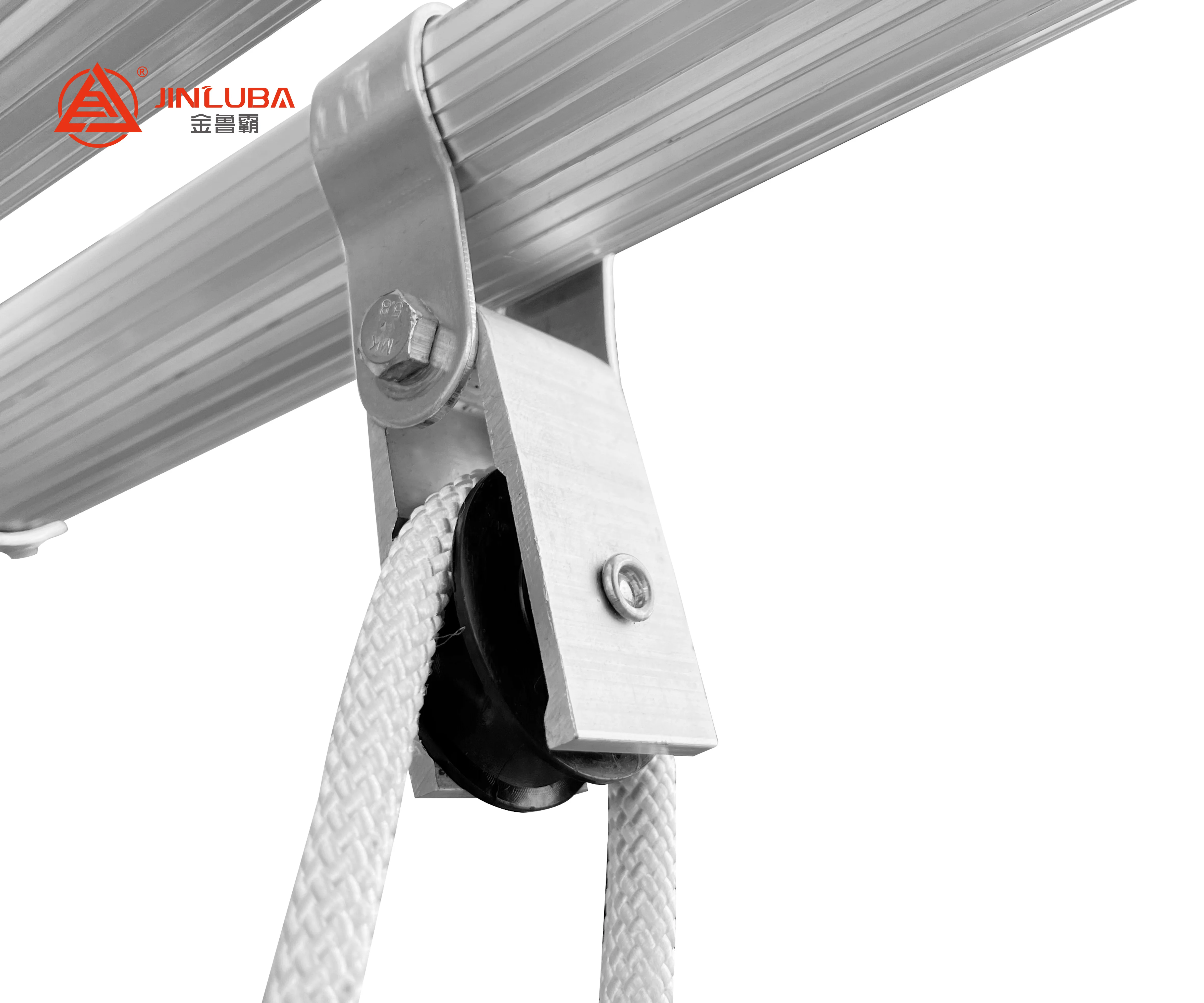 Height Adjusted Aluminum Telescopic Ladder with Rope Aluminum Extension Ladder 20ft 24ft 28ft