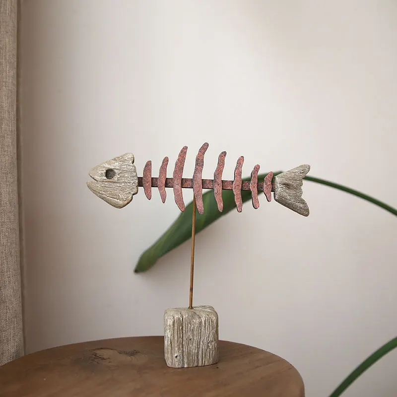 Small Wood Fish Skeleton 