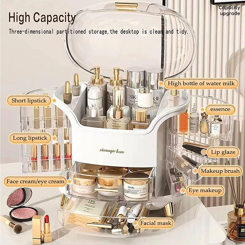 Bathroom Vanity Makeup Organizer Clear 10 Drawer Big Cosmetics Storage