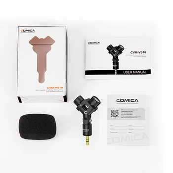 COMICA CVM-VS10 Mini Flexible XY Stereo Microphone 3.5mm TRS Cardioid Mini Mic for Gopro Camera Smartphone Video Recording product image