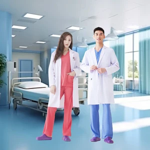 High Quality Breathable White Women's Nurse Lab Coat Polyester/Cotton Medical Design for Hospital Use