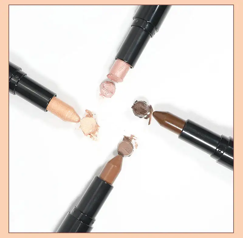 Custom Your Own Logo Waterproof Makeup Highlighter Double Head Contouring Stick No logo Makeup Highlighter Pens