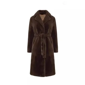 Women's Cross-Border Trench Coat With Mink Collar Thick Long Plush Padded Suit-Direct Wholesale Manufacturer Slim