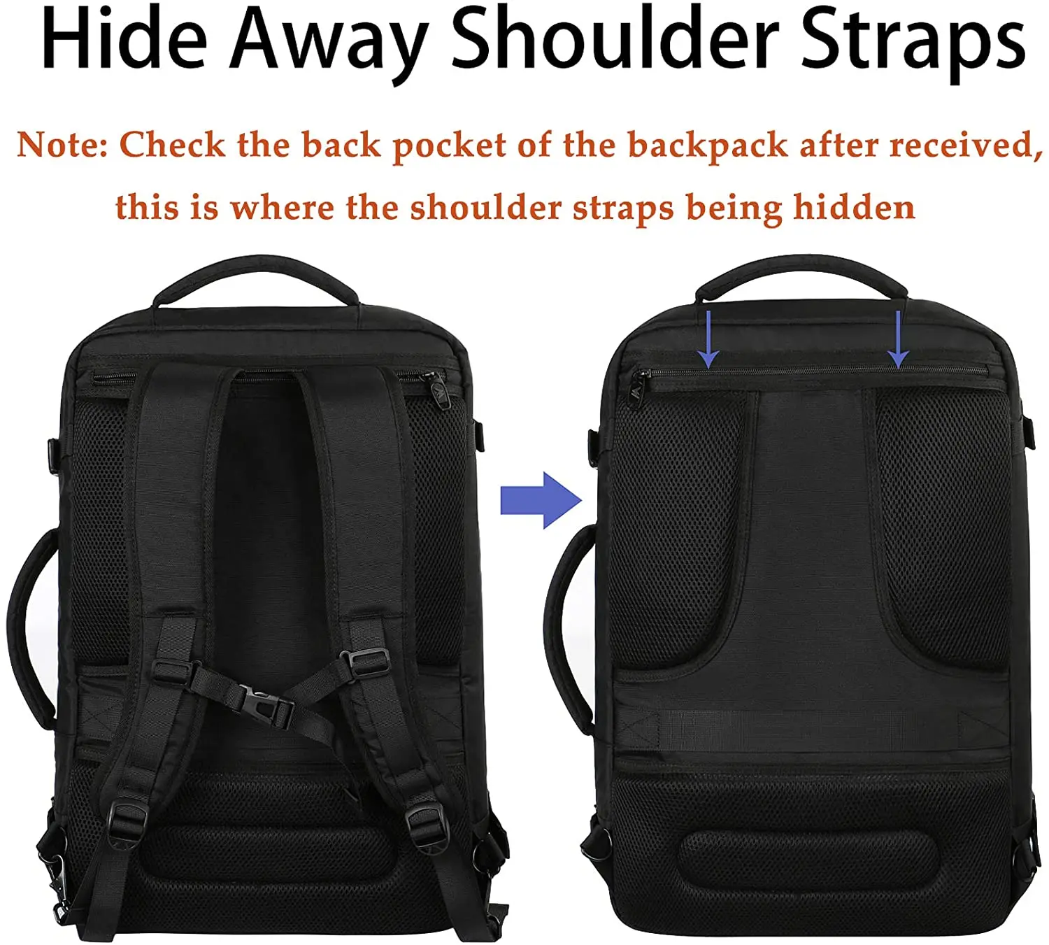 Sac à dos de voyage 40L Sac de voyage approuvé pour le vol Sac de