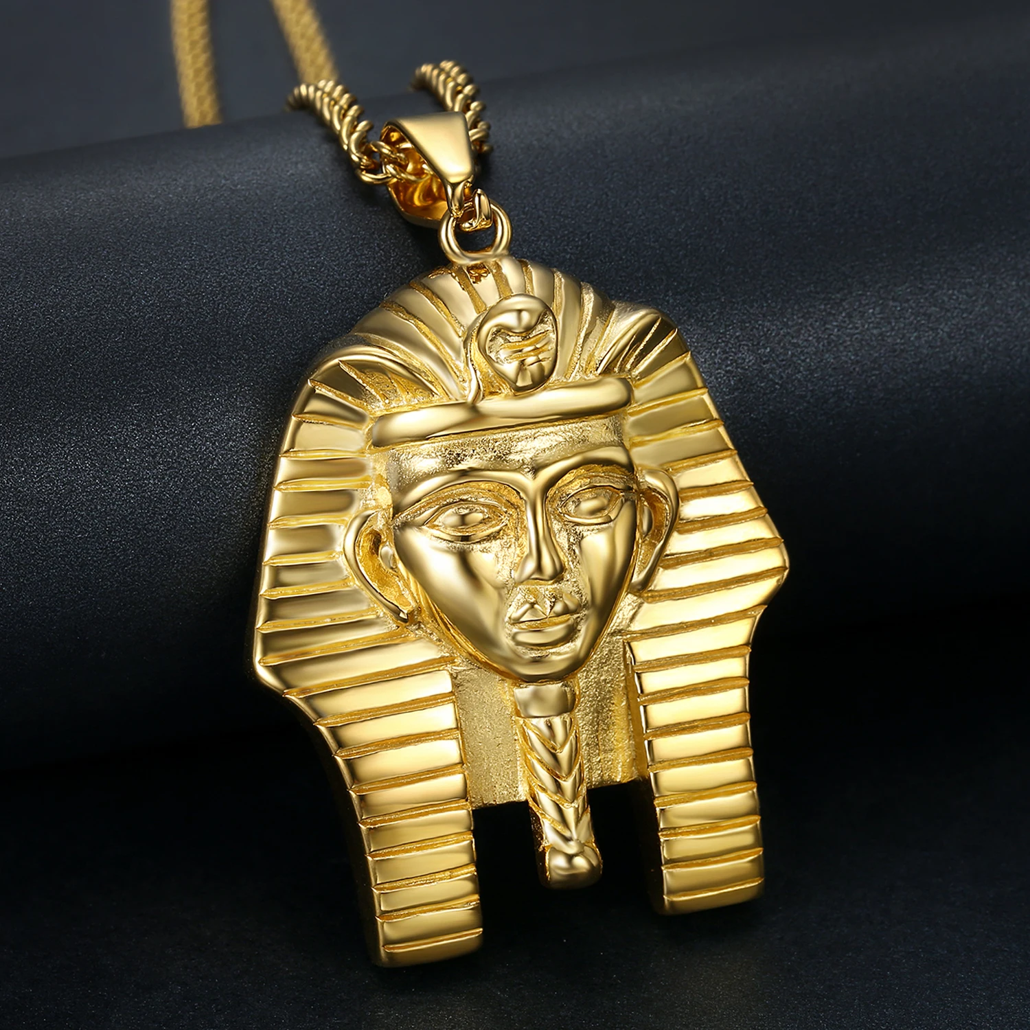 Mens Egyptan Pharaoh Pendant Necklace Bker Jewelry Stanless Steel