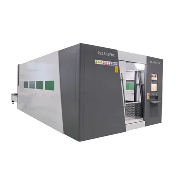 full cover design RZ1530FBC raycus 6kw 8kw 12kw laser cutter with double exchange table