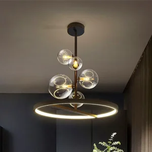 JACKSUN Nordic Restaurant Bubble Lamp Modern Magic Bean Bar Counter Pendant Light Bar Counter Art Glass Molecular Lamp