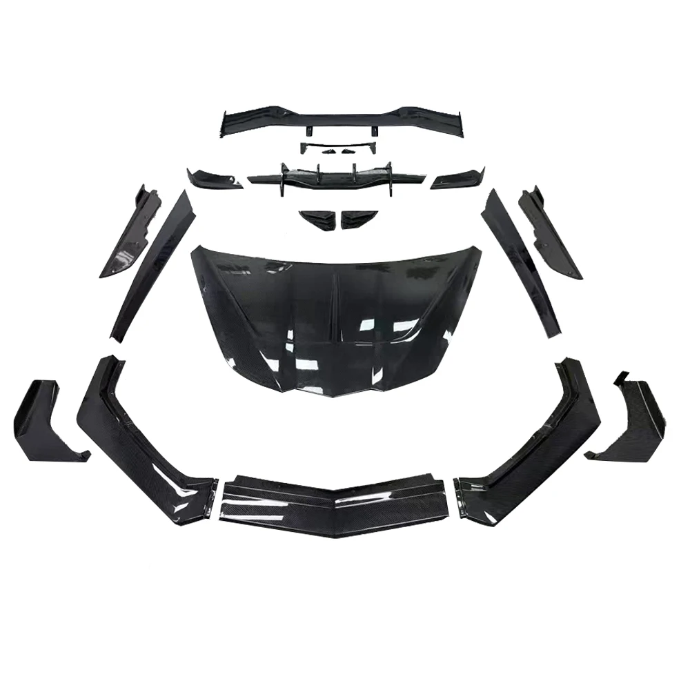 Carbon Fiber Body Kit Front Lip Rear Diffuser Side Skirts Rear Spoiler For Chevrolet
