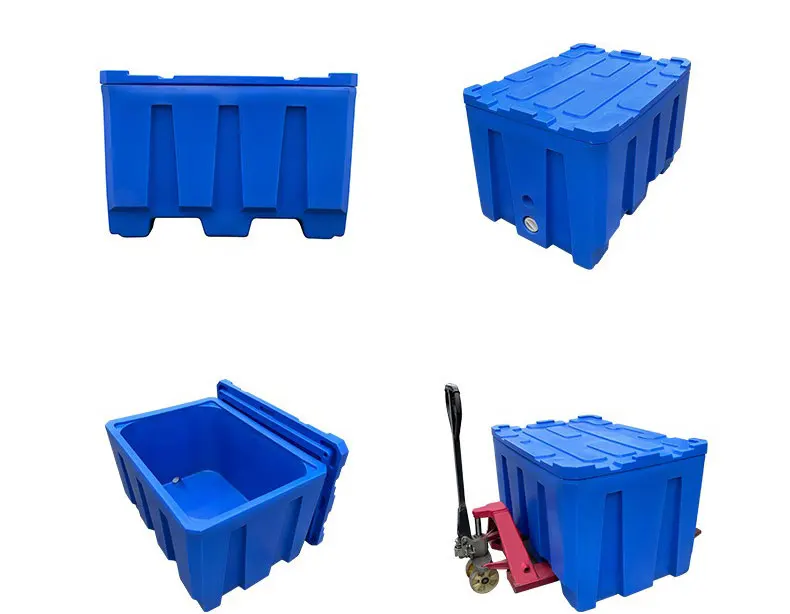 Multifunctional 500L Large Capacity Insulated Fish Cooler Pallet Container Box for Food Cans Storage