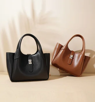 2025 New Women's Shoulder Bags Handbags Leather Bags  OEM/ODM Ladies High-end Vintage Bucket Bags