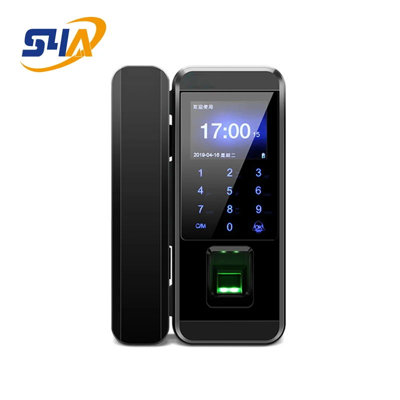 Цифровой кодовый замок со сканером отпечатков пальцев для стеклянной двери igкласса 300