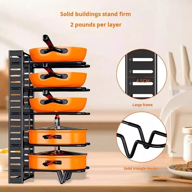 Mophorn Rack per pentole e padelle, organizer espandibile estraibile a