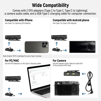 NEEWER CM28 Wireless Lavalier Microphone System With Charging case With Android for iPhone for Camera for PC product image