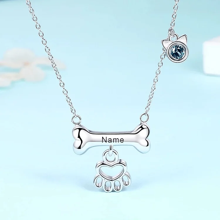 925 Sterling Silver Customized Dog Bone 